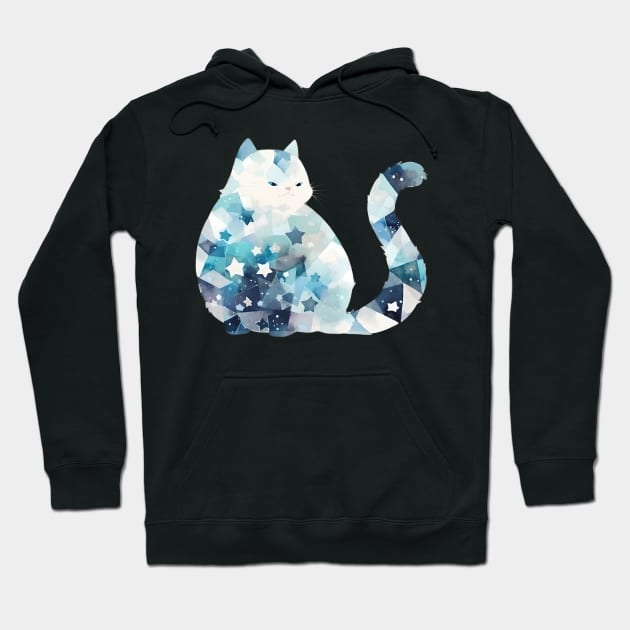 Starry Watercolor Cute Niji Cat Galaxy Enamel Pin Sticker Cutout Hoodie by newdreamsss